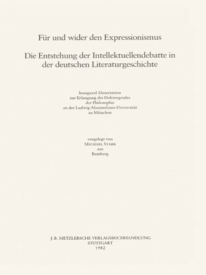 cover image of Für und Wider den Expressionismus
